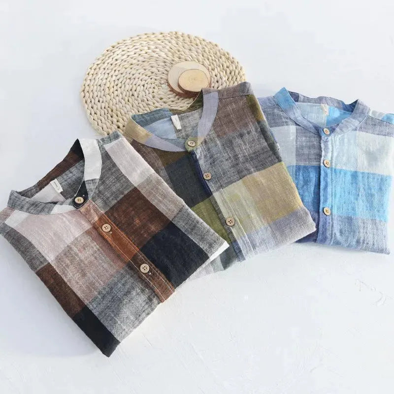 Plaid Linen Shirts For Men - Linen Shirt - LeStyleParfait
