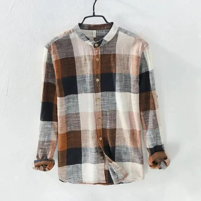 Plaid Linen Shirts For Men - Linen Shirt - LeStyleParfait