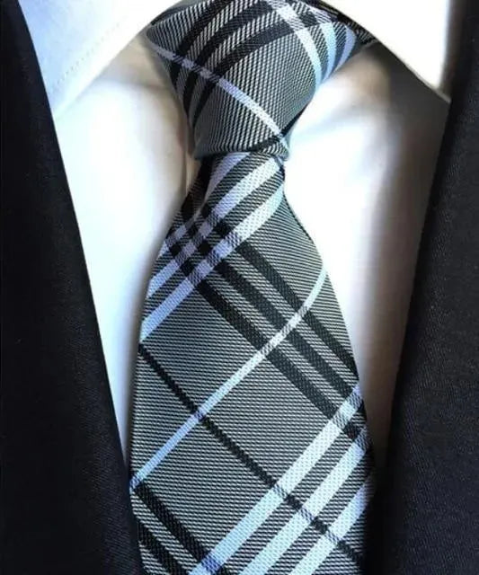Plaid Striped Silk Men Neckties - Necktie | LeStyleParfait-Necktie