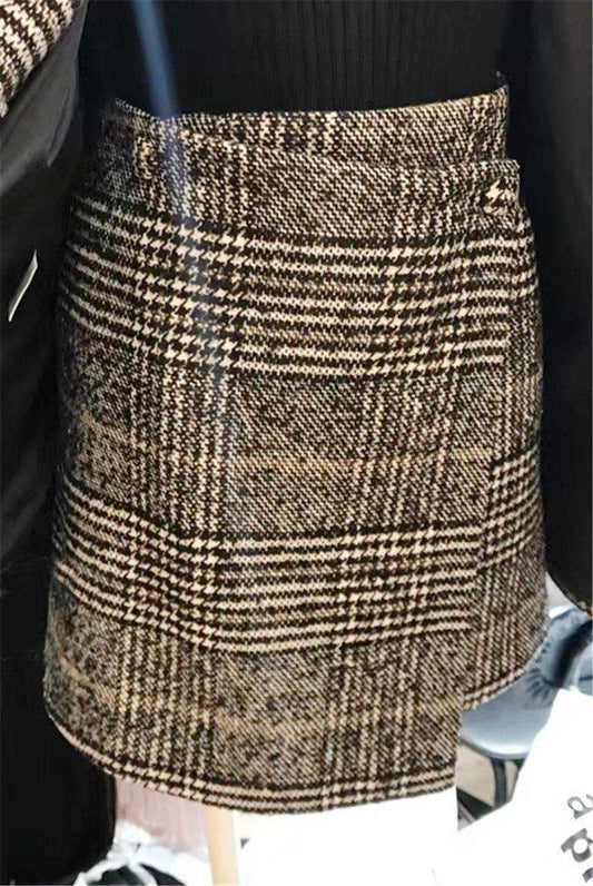 Plaid Tweed Mini Skirt Suit - Skirt Suit - LeStyleParfait