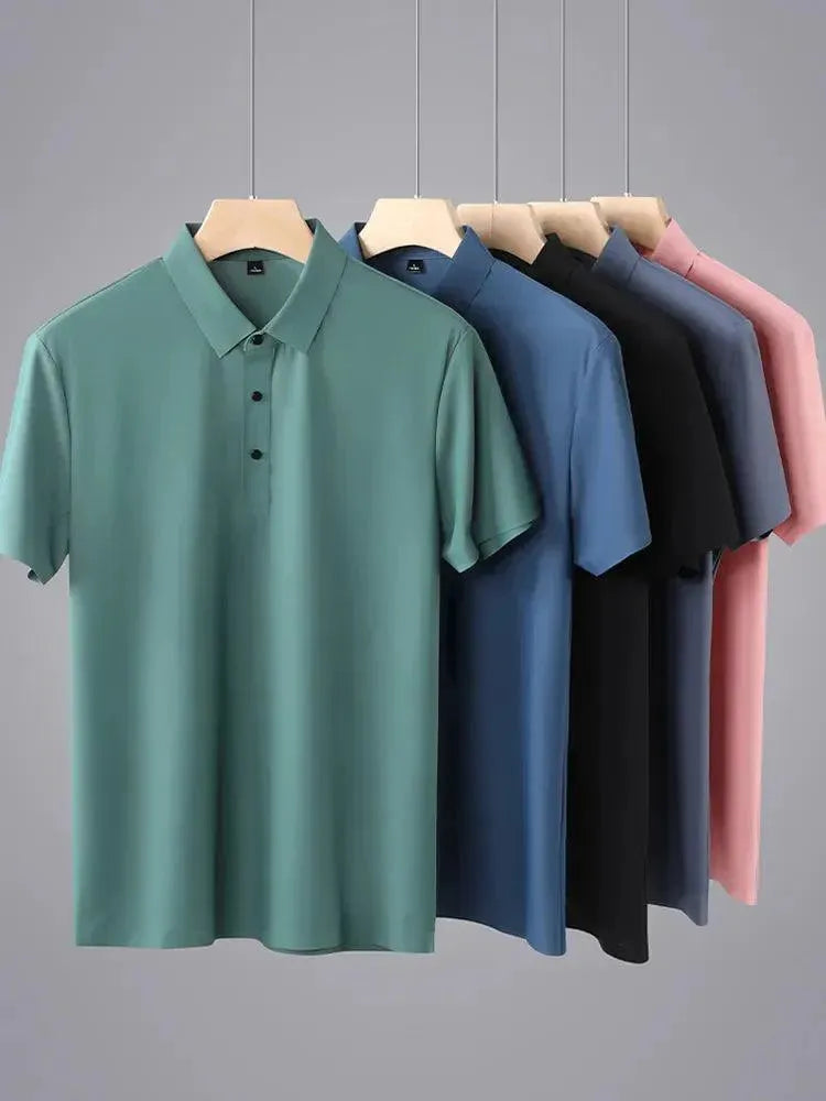 Plain Short Sleeve Men Polo Shirt-Polo Shirt-LeStyleParfait