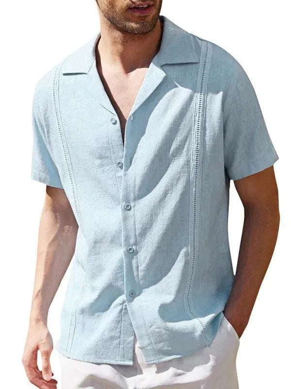 Plain Stitched Linen Shirt for Men - Linen Shirt - LeStyleParfait