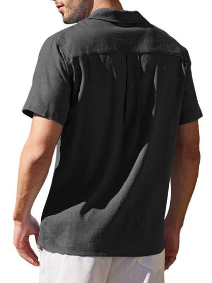 Plain Stitched Linen Shirt for Men - Linen Shirt - LeStyleParfait