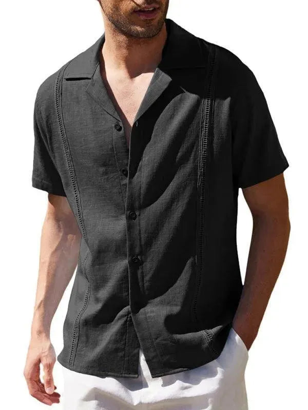 Plain Stitched Linen Shirt for Men - Linen Shirt - LeStyleParfait