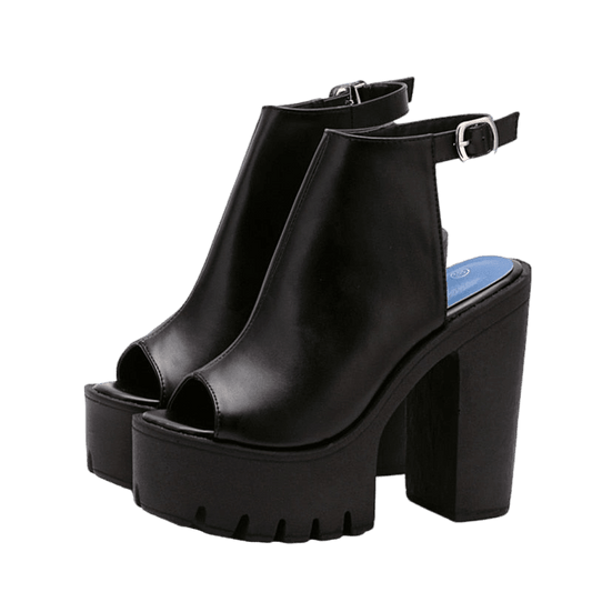 Platform Slingback Heels Sandals - Sandals - LeStyleParfait
