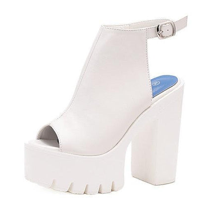 Platform Slingback Heels Sandals - Sandals - LeStyleParfait