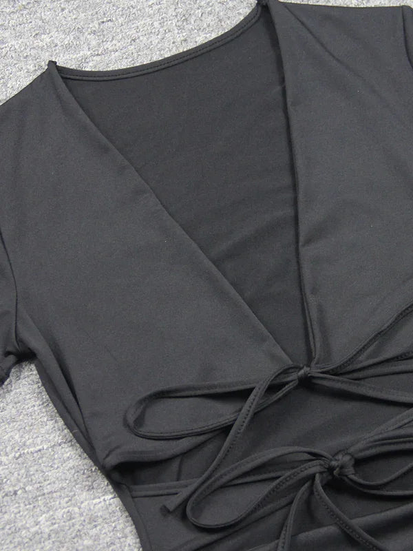 bodycon,bodycon dress,dress,jersey,jersey dress,lace-up,lace-up dress,ladies ruched,mini,mini dress,mini hemline dress,party,party dress,quick drying mini dress,ruched,ruffled,ruffles,sheath,sheath dress,short sleeve,short sleeves dress,solid,solid dress,summer,summer dress,V-neck,v-neck dress,wrinkle resistant-LeStyleParfait