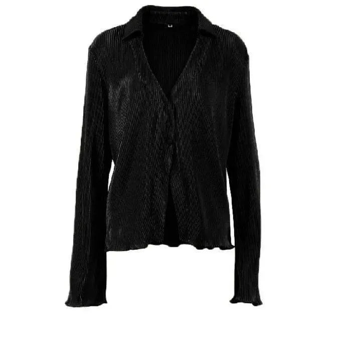 Pleated Loose Shirt - Blouse - LeStyleParfait