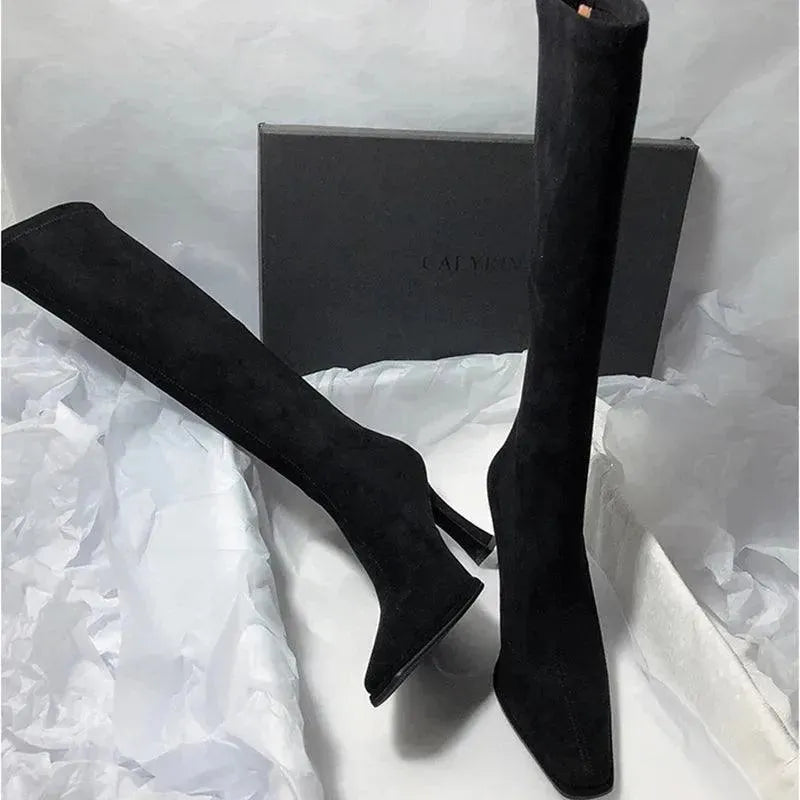 Pointy Thin High Heeled Knee High Women Boots - Knee High Boots - LeStyleParfait