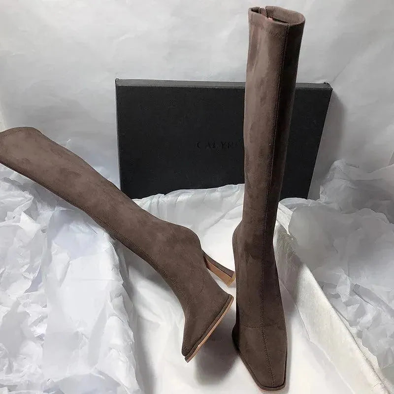 Pointy Thin High Heeled Knee High Women Boots - Knee High Boots - LeStyleParfait