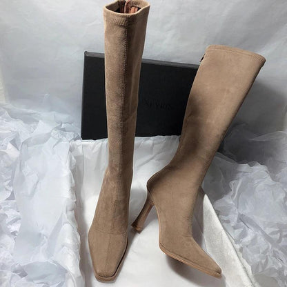 Pointy Thin High Heeled Knee High Women Boots - Knee High Boots - LeStyleParfait