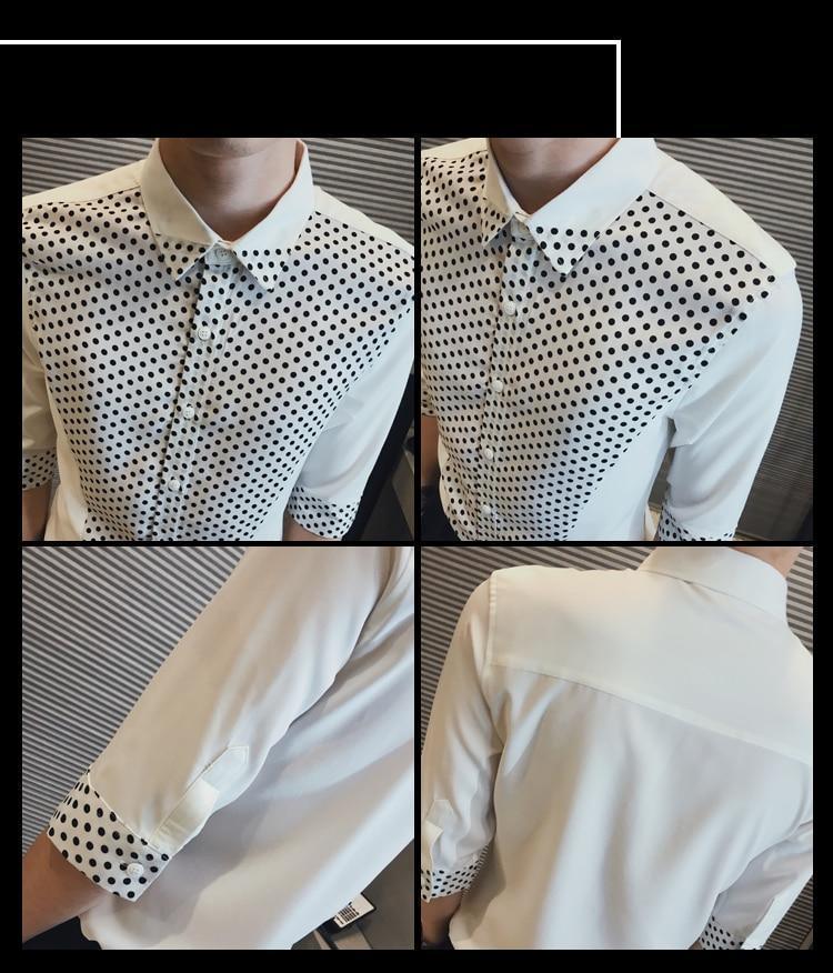 Polka Dots Casual Shirt For Men - Long Sleeve Shirt - LeStyleParfait