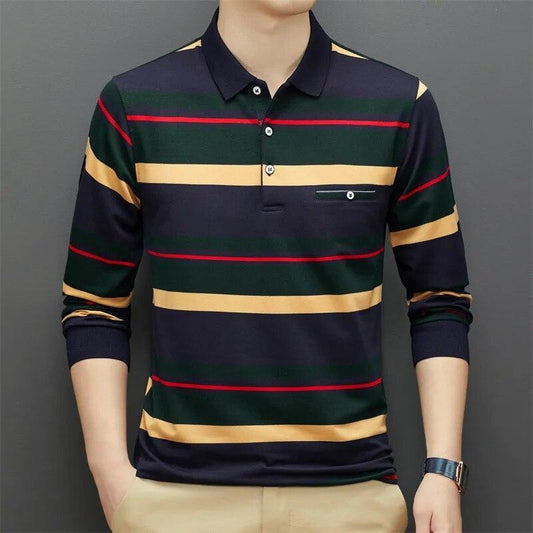 Polo Shirt Men 95% Cotton Long Sleeve Multi-color - Polo Shirt - LeStyleParfait