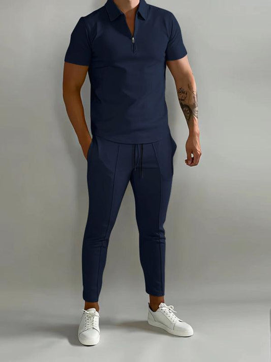 Polo Shirt Men Casual Outfit Set - Clothing Set - LeStyleParfait