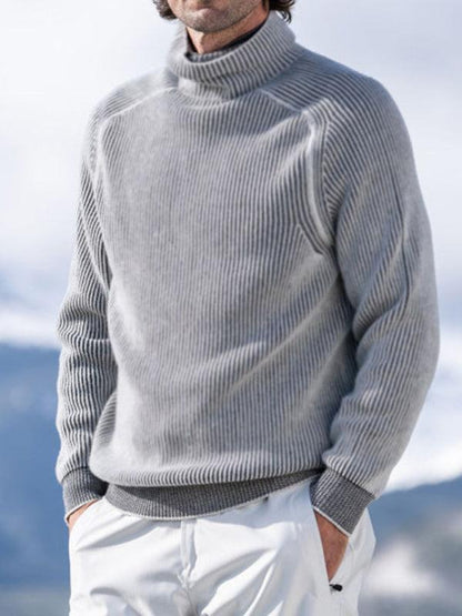 Knitted Men Turtleneck Sweater - Pullover Sweater - LeStyleParfait