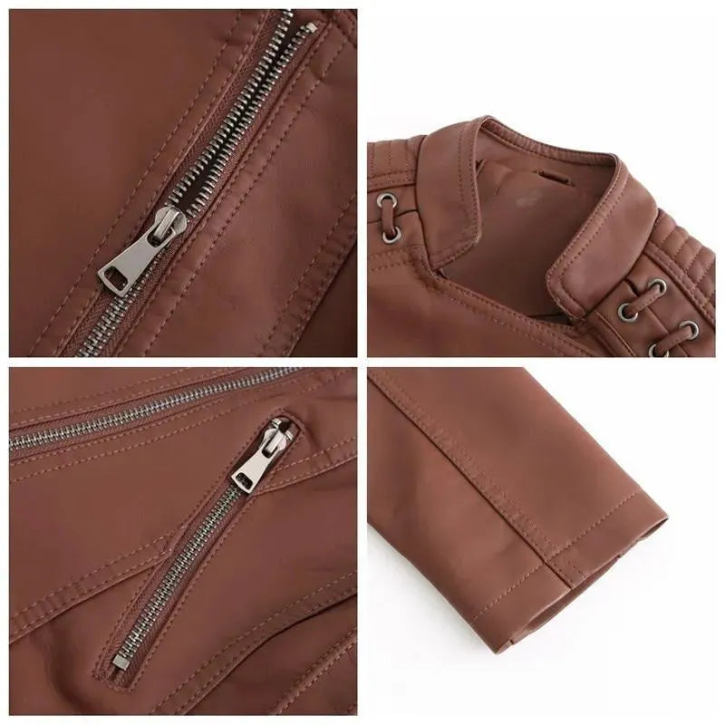 Punk Leather Jacket For Women - Leather Jacket - LeStyleParfait