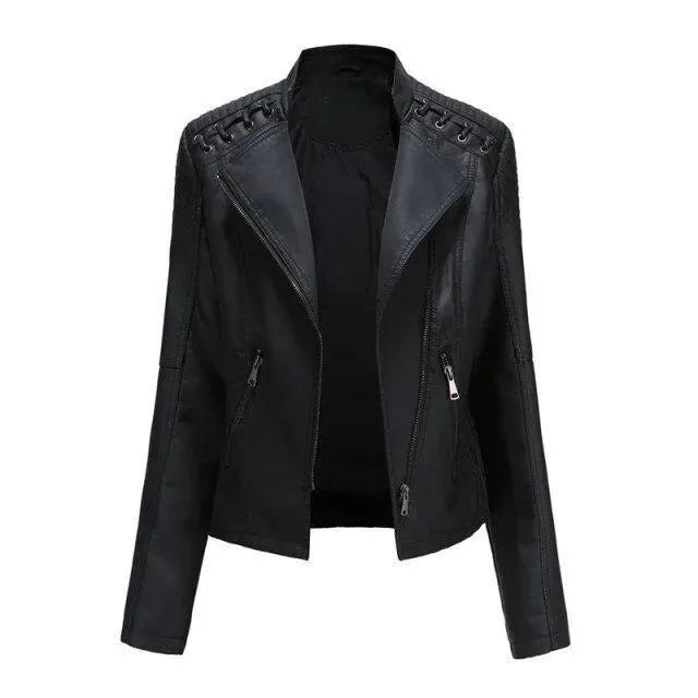 Punk Leather Jacket For Women - Leather Jacket - LeStyleParfait