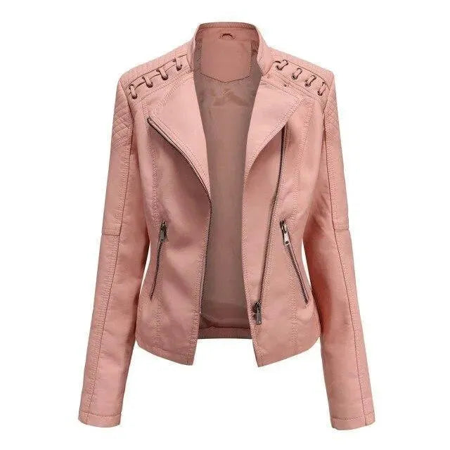 Punk Leather Jacket For Women - Leather Jacket - LeStyleParfait