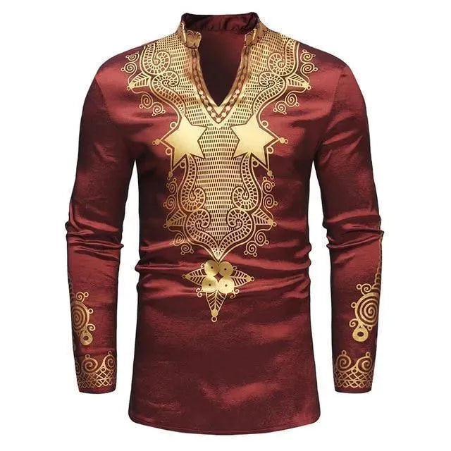 Red African Men Shirt - African Shirt - LeStyleParfait