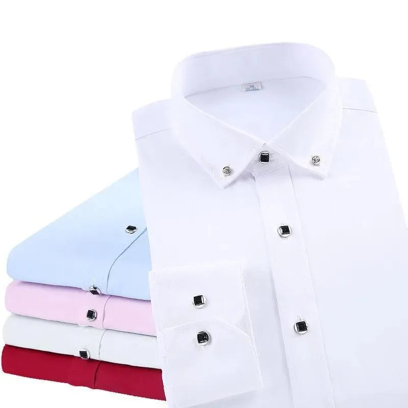 Refined Gentleman Men Dress Shirt - Dress Shirt - LeStyleParfait