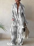 Relaxed Two-Piece Geometric Trouser Set - Geometric Trouser Set - LeStyleParfait