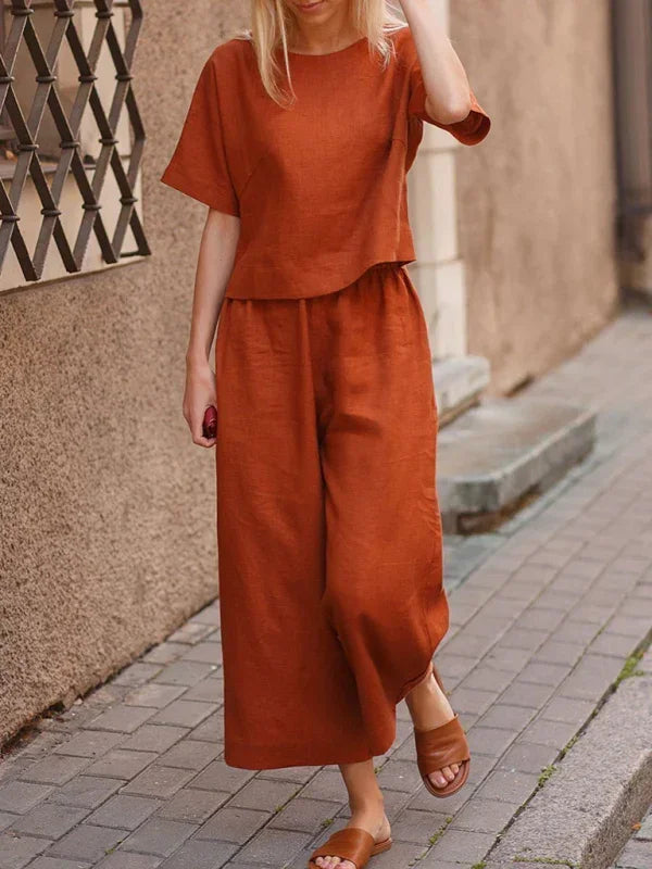 Relaxed Women Casual Two-Piece Pants Set - Casual Pants Set - LeStyleParfait