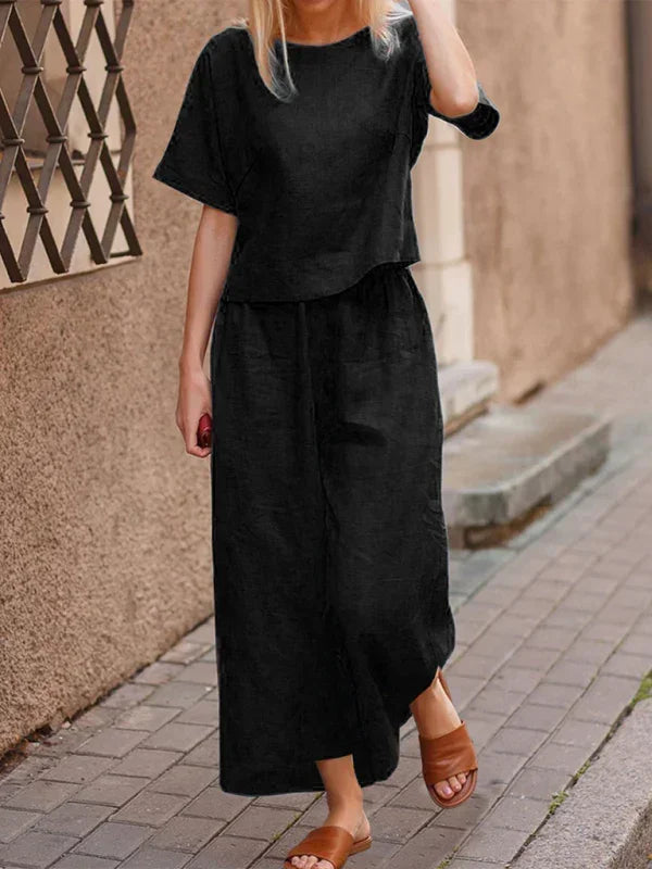 Relaxed Women Casual Two-Piece Pants Set - Casual Pants Set - LeStyleParfait