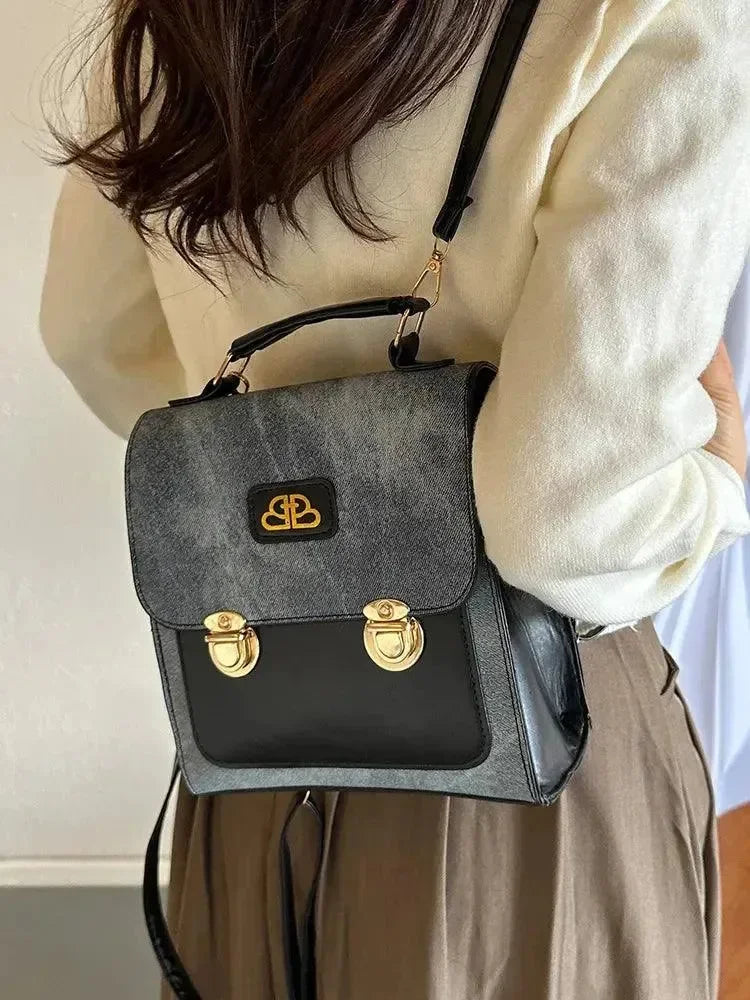 Retro Denim Pattern Women's Backpack - Backpack - LeStyleParfait