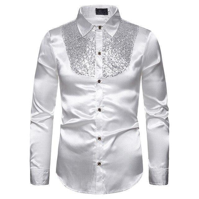 Reznor Sequins Silk Shirts For Men - Silk Shirt - LeStyleParfait