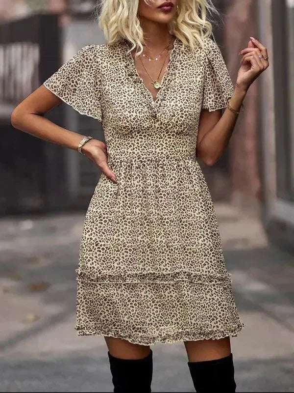 Floral Womens Mini Day Dress - Mini Dress - LeStyleParfait