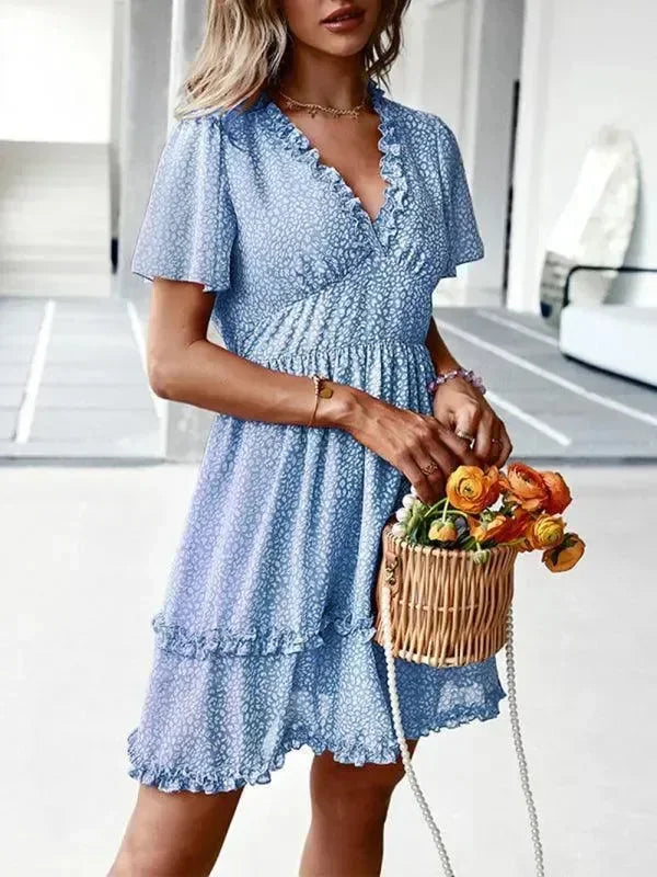 Floral Womens Mini Day Dress - Mini Dress - LeStyleParfait