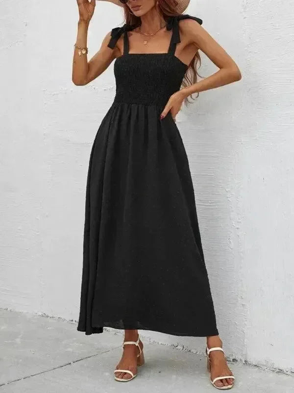 Romantic Green Floral Cotton Midi Dress
