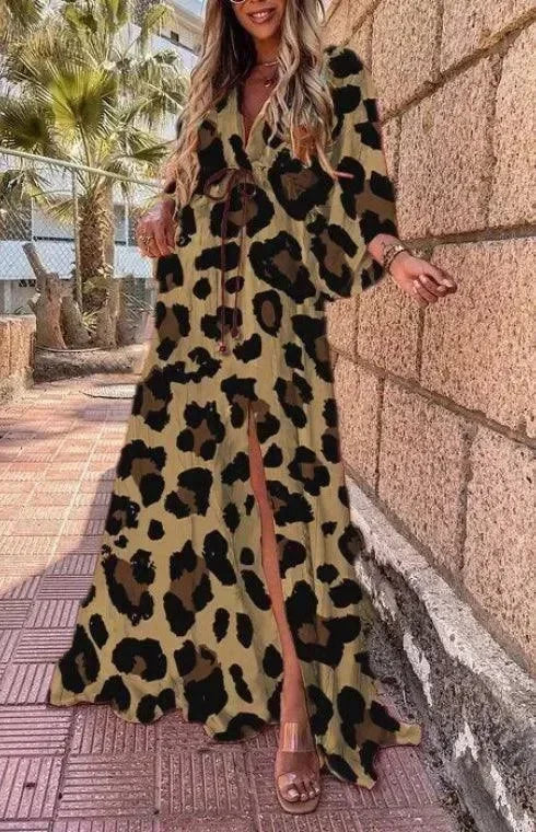 Romantic Yellow Floral Chiffon Maxi Dress fashion image