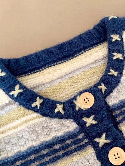 Round Neck Button Cardigan Sweater - Cardigan Sweater - LeStyleParfait