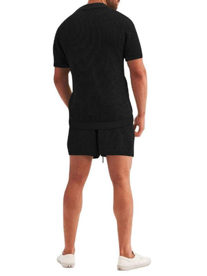 See-Through Short-Sleeved Men Cardigan Outfit Set - Clothing Set - LeStyleParfait