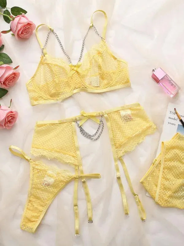 LeStyleParfait Women's Lingerie Sexy Ladies Embroidered-Lingerie Set