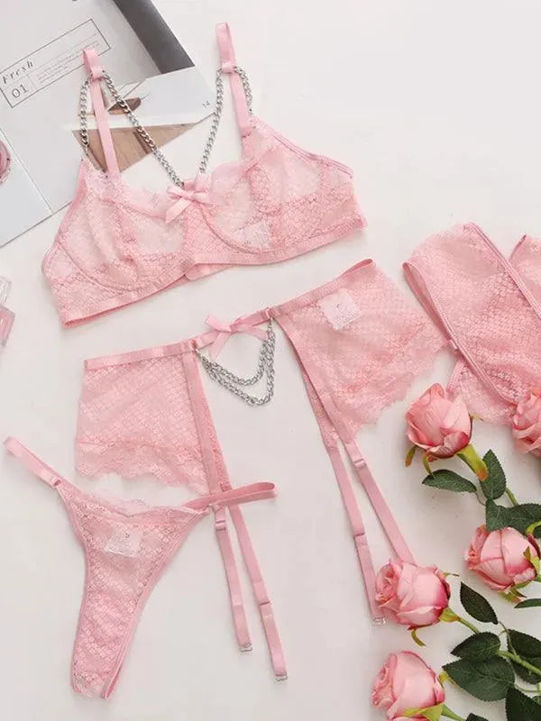 LeStyleParfait Women's Lingerie Sexy Ladies Embroidered-Lingerie Set