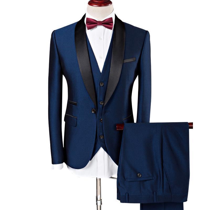 Shawl Collar Tuxedo 3 Piece Suit - Tuxedo Suit - LeStyleParfait