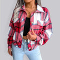 Short Plaid Loose Women’s Coat - Coat - LeStyleParfait