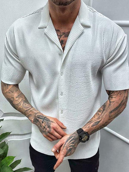Short-Sleeved Casual Men Shirt - Casual Shirt - LeStyleParfait