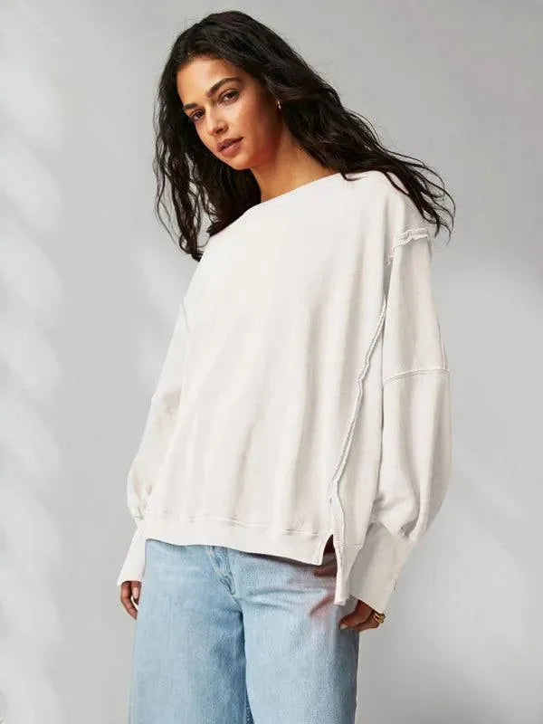 Side Slits Women Sweatshirt - Women Sweatshirt - LeStyleParfait