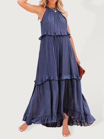 Sleeveless Ruffle Maxi dress - Maxi Dress - LeStyleParfait