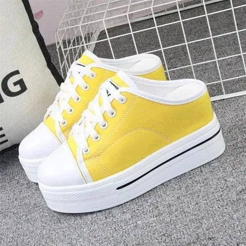 Slip-On Canvas Wedge Sandals - Wedge Shoes - LeStyleParfait