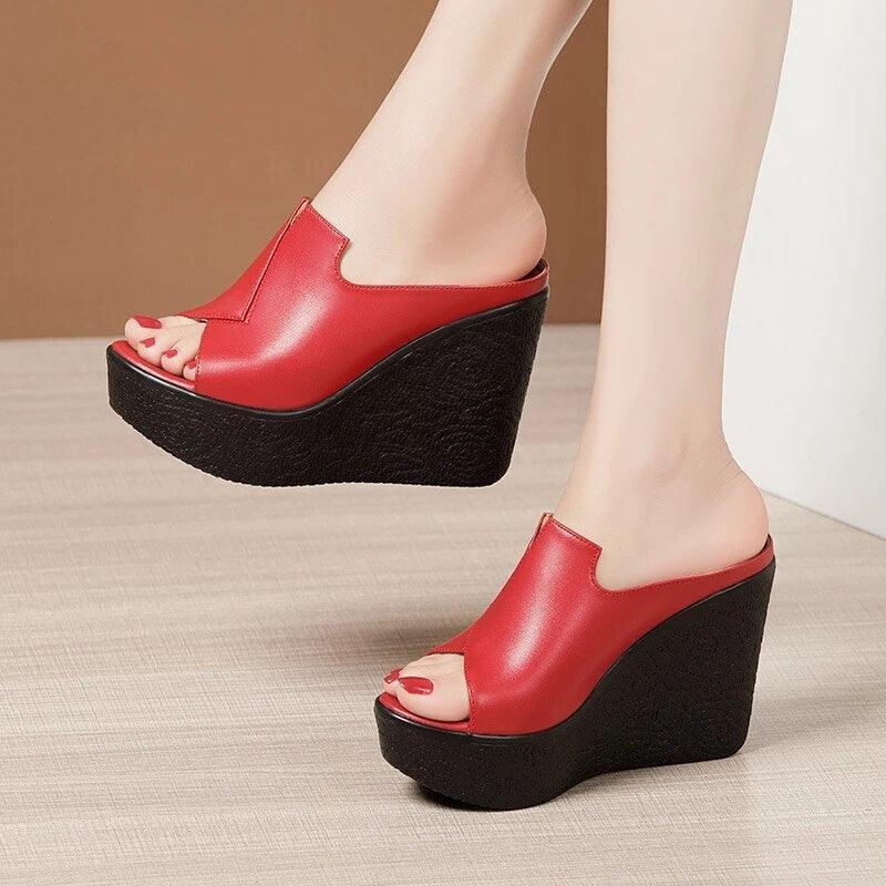 Slip-on Heels Wedge Sandals - Wedge Shoes - LeStyleParfait