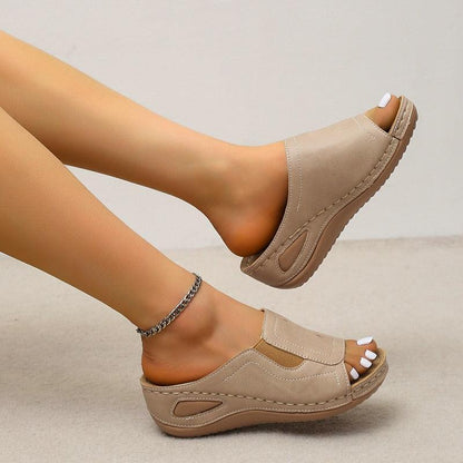 Slip-On Wedge Sandal Shoes - Wedge Shoes - LeStyleParfait