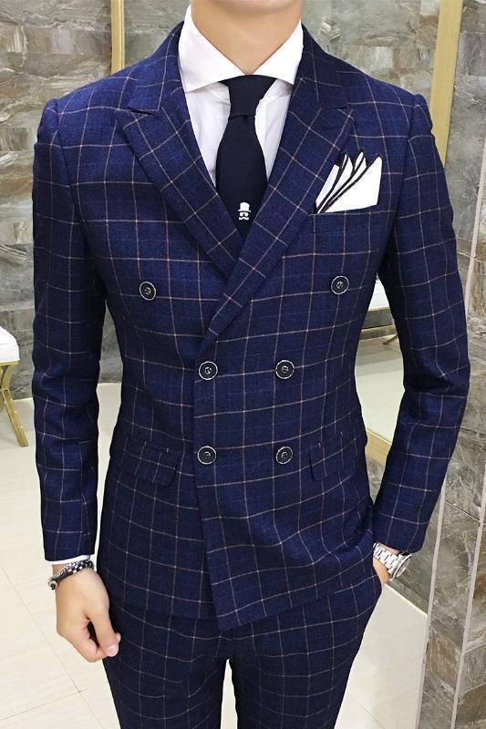 Smith Plaid Double Breasted Suit - Plaid Suit - LeStyleParfait