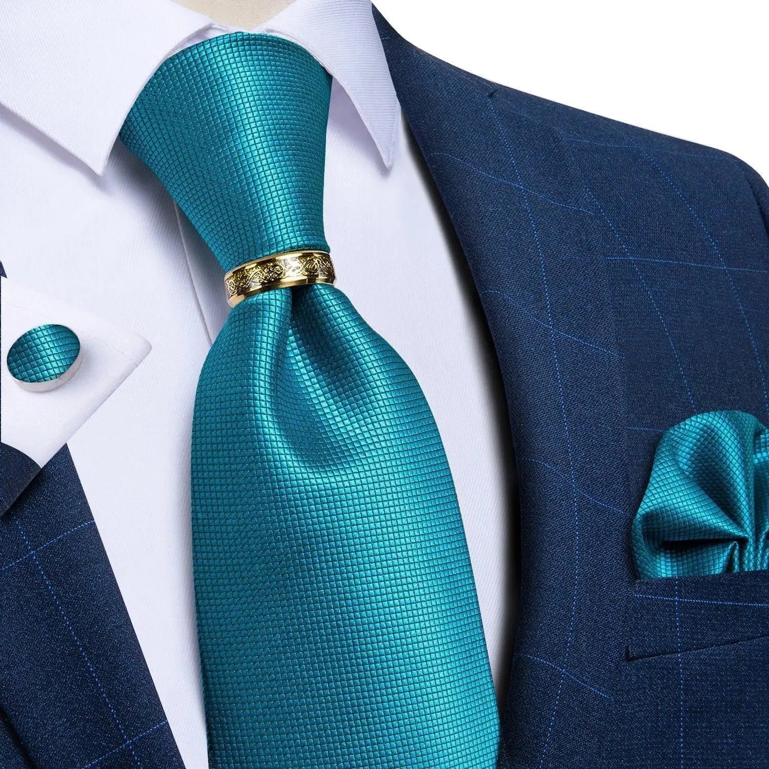 Solid Block Silk Necktie Set - Necktie - LeStyleParfait