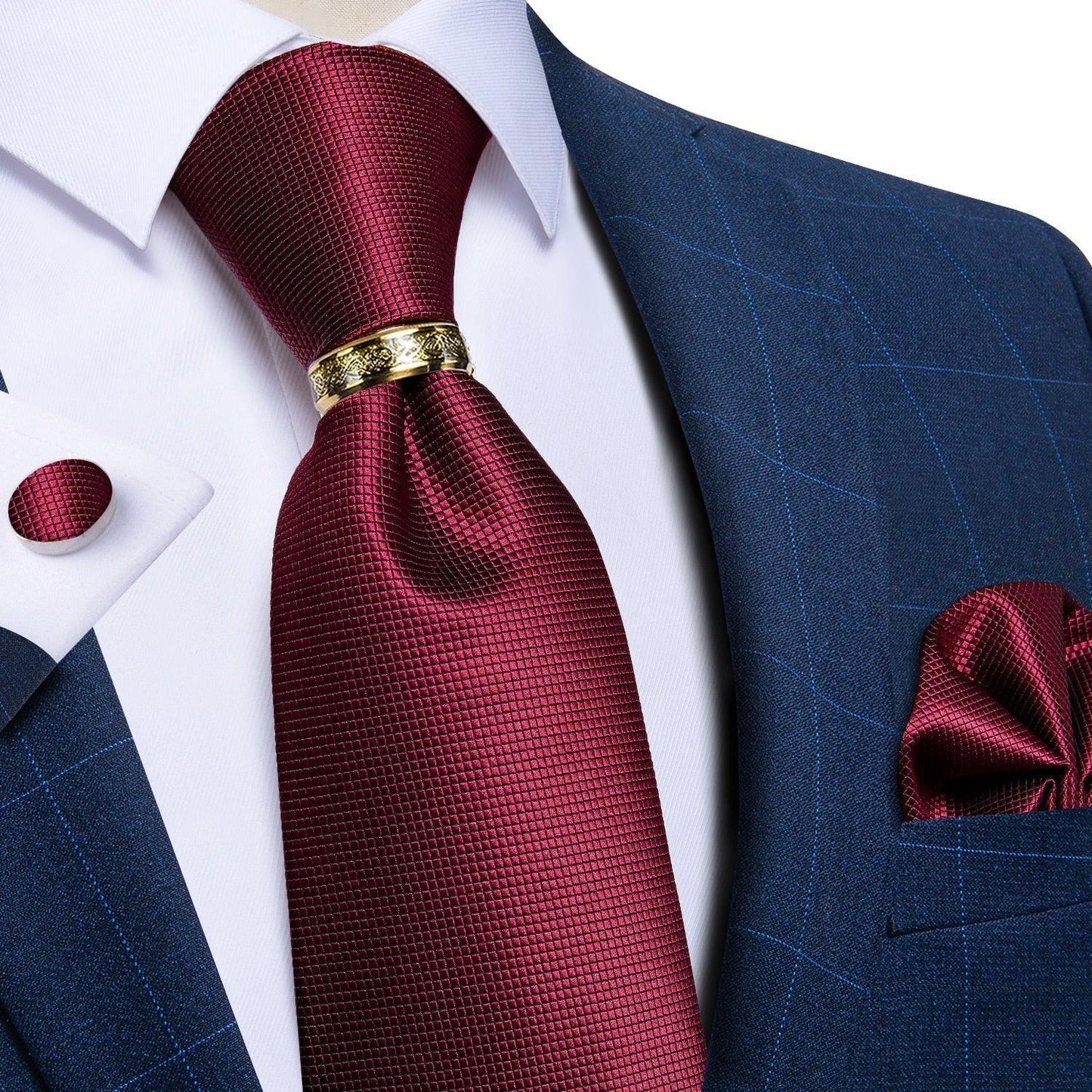 Solid Block Silk Necktie Set - Necktie - LeStyleParfait