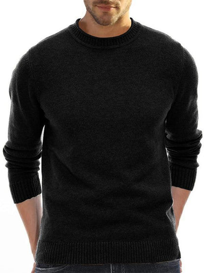 Solid Crew Neck Pullover Men Sweater - Pullover Sweater - LeStyleParfait
