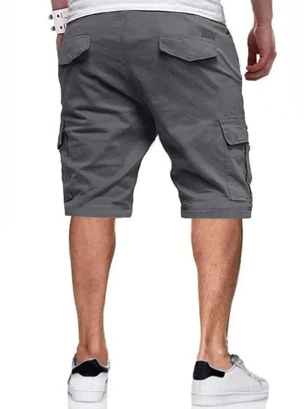 Solid Drawstring Men Cargo Shorts - Shorts - LeStyleParfait